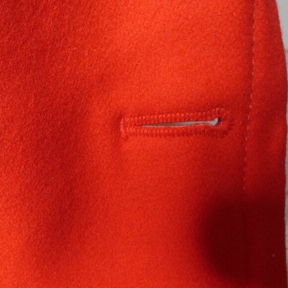 Red Wool Jacket J.Crew Short Coat Size 10 Lined Buttons Large Collar Stylish - Picture 4 of 10